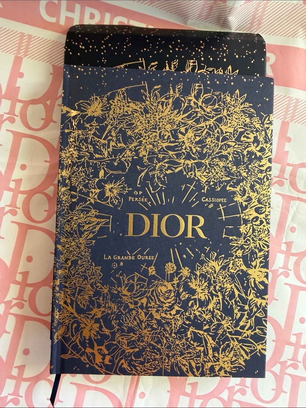 Christian Dior Navy & Gold Floral Notebook New in Box